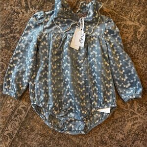 Blue Floral Baby Romper